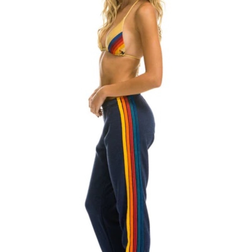 Aviator Nation 5 STRIPE SWEATPANTS - NAVY